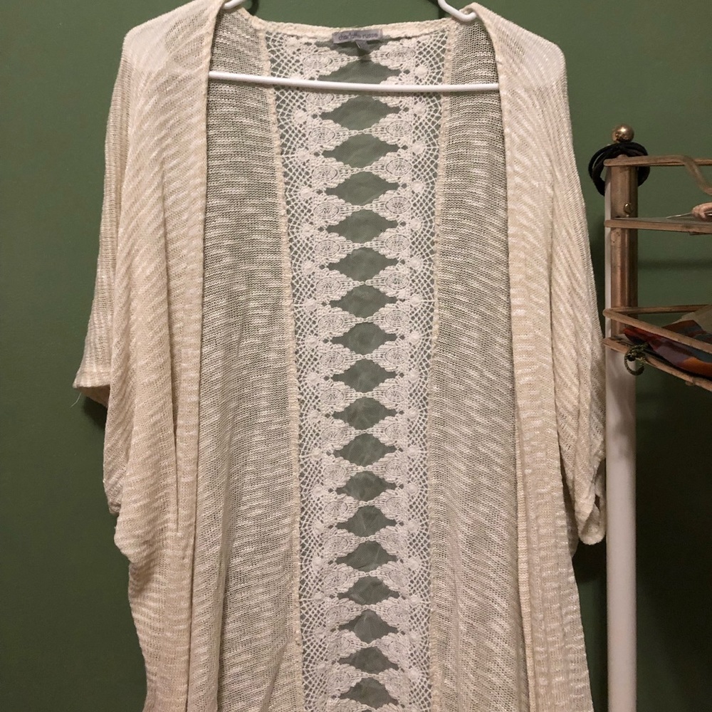 Off-White Lacey Cardigan from Charlotte Russe
